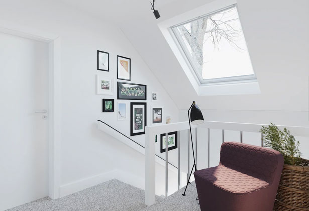 Skylight above staircase in loft describing skylight replacement colorado springs